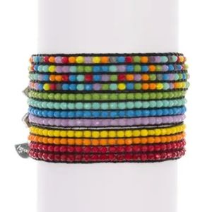 AYOUNIK Crystal Beaded Adjust. Bracelet Set